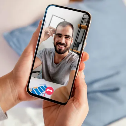 A video call with a vet on a phone